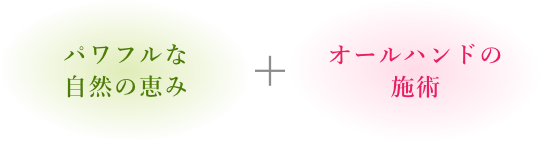 パワフルな自然の恵み　＋　オールハンドの施術